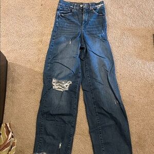 Women's Distressed Blue Jeans